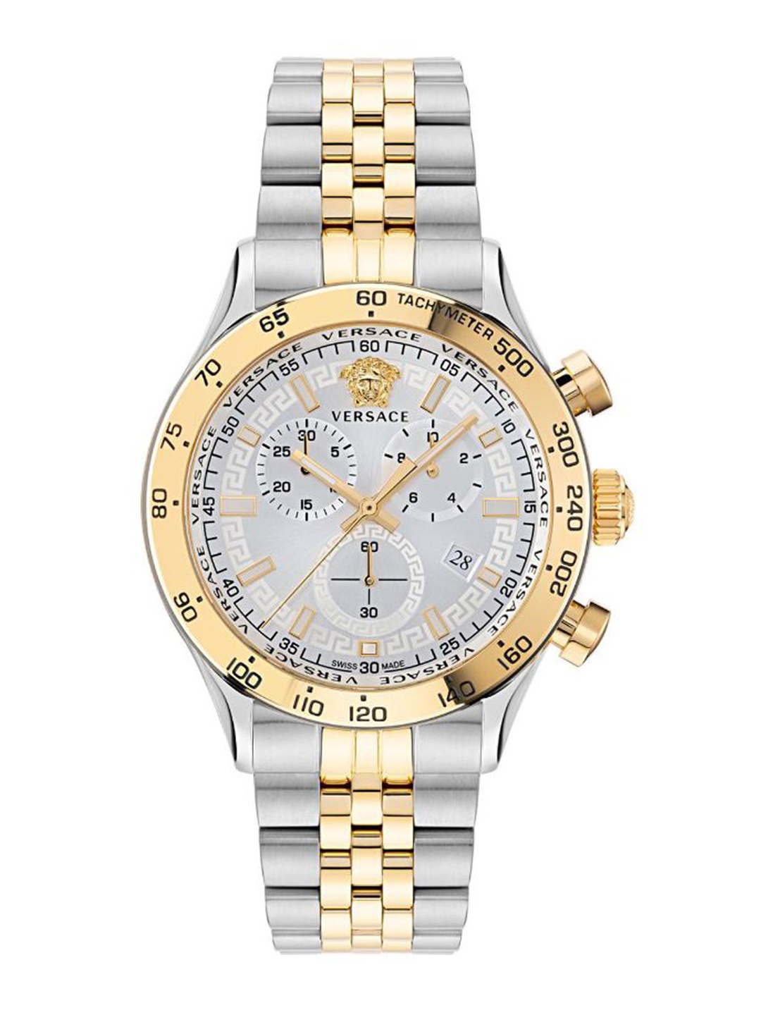 Versace Men Embellished Dial & Stainless Steel Bracelet Style Straps Analogue Watch VE2U00422, Silver
Versace Men Embellished Dial & Stainless Steel Bracelet Style Straps Analogue Watch VE2U00422, Silver
