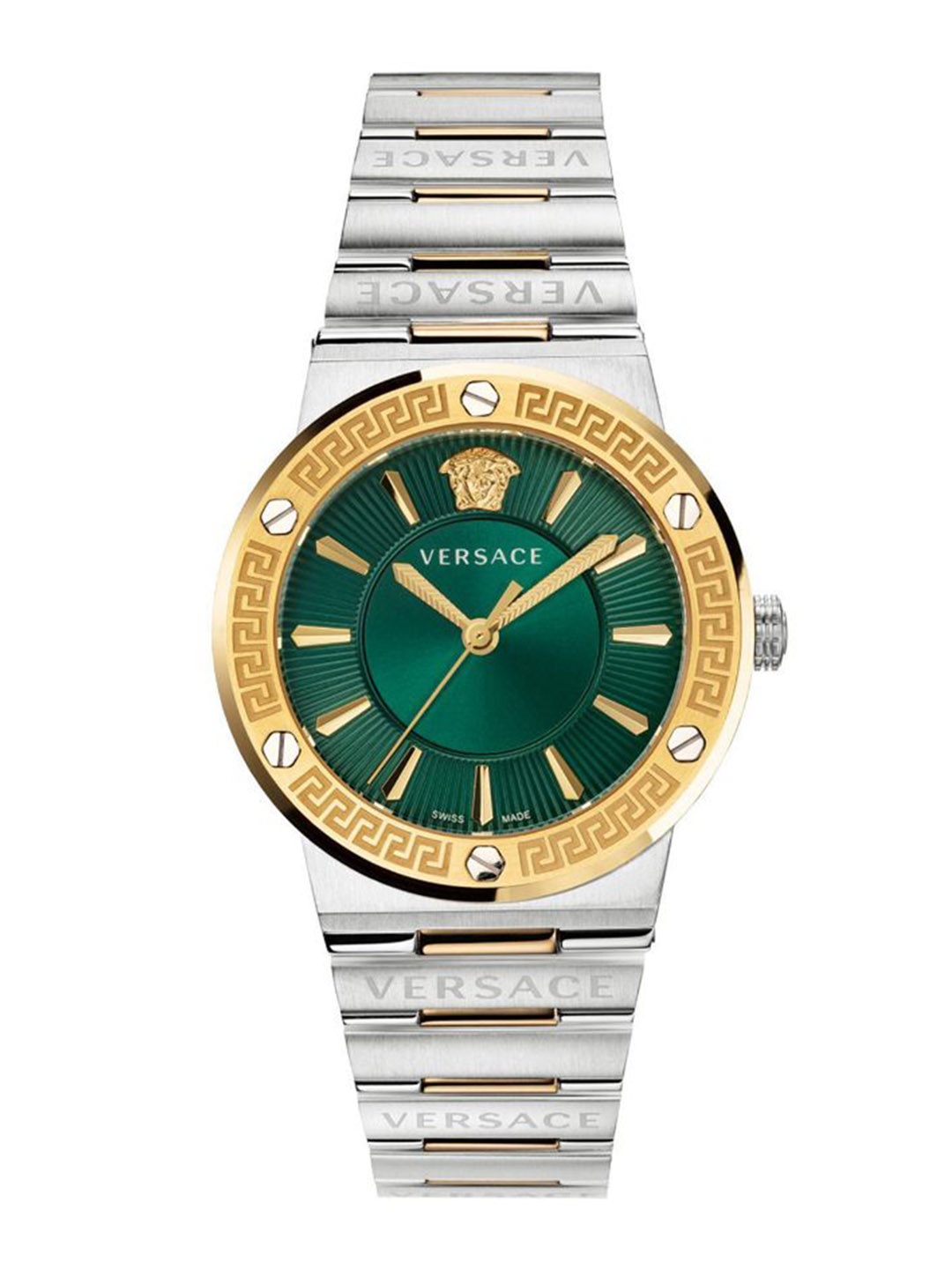 Versace Women Embellished Dial & Stainless Steel Bracelet Style Straps Analogue Watch VEVH00720, Green
Versace Women Embellished Dial & Stainless Steel Bracelet Style Straps Analogue Watch VEVH00720, Green