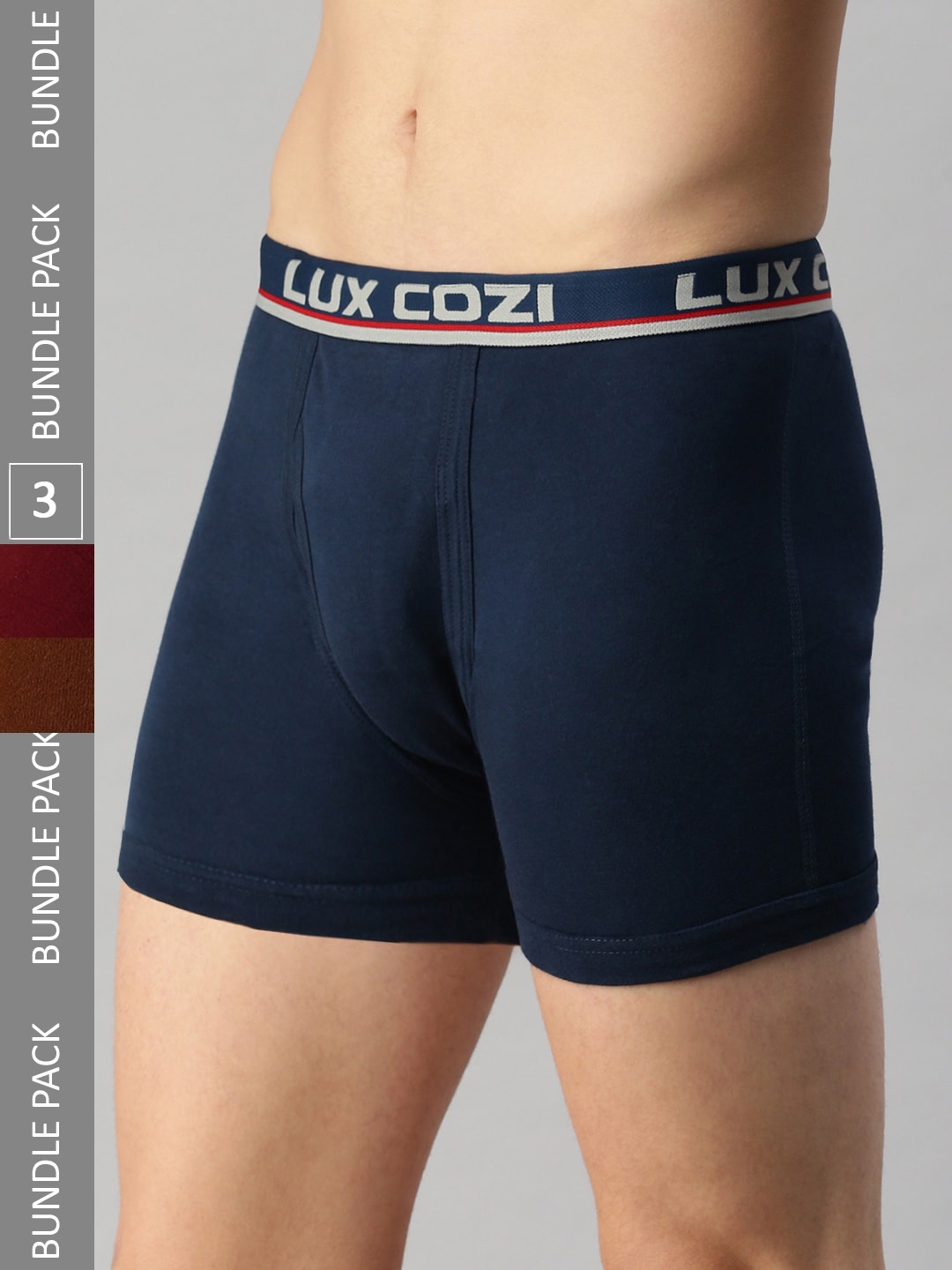 Lux Cozi Men Pack Of 3 Logo Printed Detail Trunks COZI_INTLOCK_MRN_MBU_MST_3PC, Maroon
Lux Cozi Men Pack Of 3 Logo Printed Detail Trunks COZI_INTLOCK_MRN_MBU_MST_3PC, Maroon