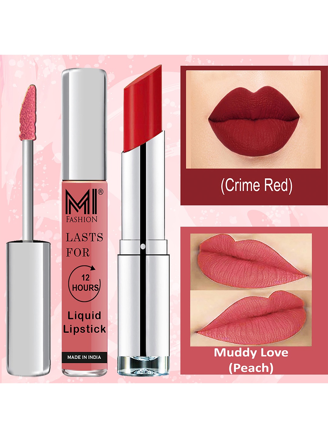 MI FASHION Set of Lip Magic Liquid Lipstick 3.5ml - 03 & Creamy Matte Lipstick 3.5g - 09, Maroon
MI FASHION Set of Lip Magic Liquid Lipstick 3.5ml - 03 & Creamy Matte Lipstick 3.5g - 09, Maroon