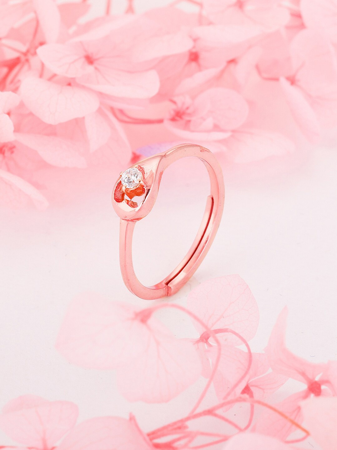 GIVA 925 Sterling Silver & Rose Gold-Plated CZ-Studded Adjustable Finger Ring, White
GIVA 925 Sterling Silver & Rose Gold-Plated CZ-Studded Adjustable Finger Ring, White