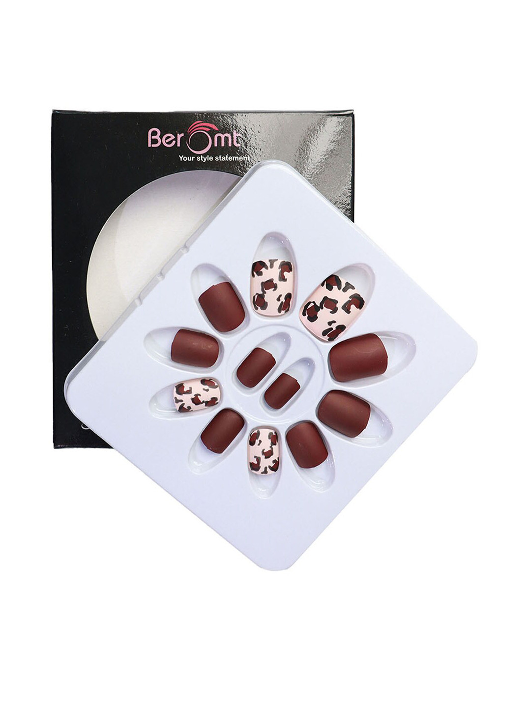 BEROMT 12-Pcs Animal Printed False Nails Box - 30 gm, Brown
BEROMT 12-Pcs Animal Printed False Nails Box - 30 gm, Brown