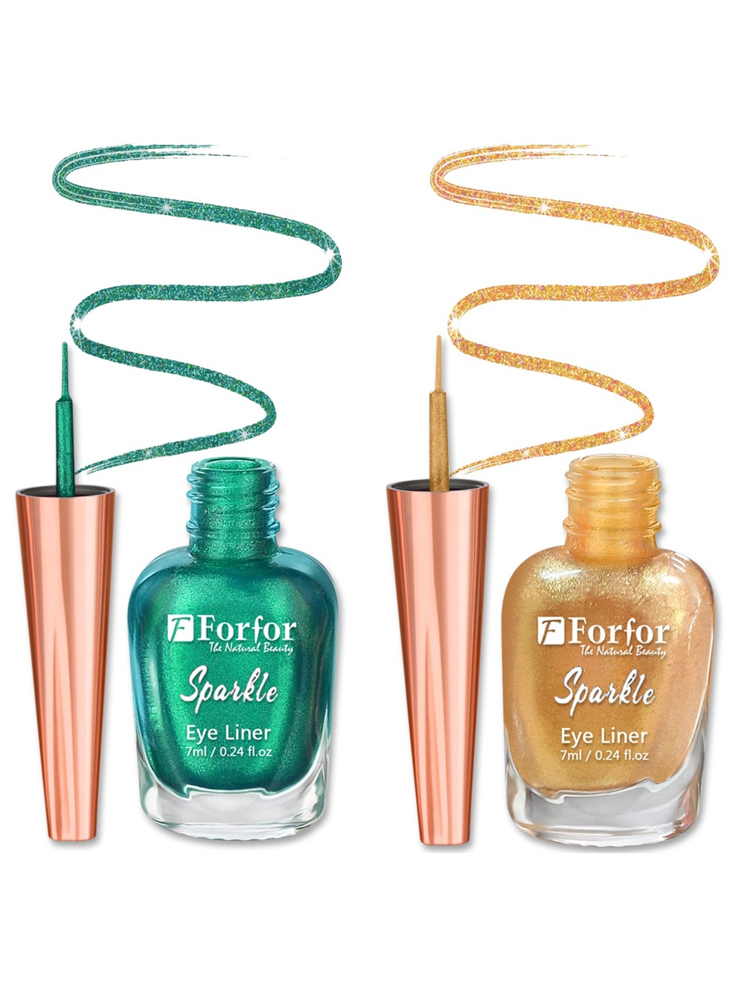 FORFOR Set of 2 Sparkle Water-Proof Sensational Liquid Glitter Eyeliners - 7 ml each, Green
FORFOR Set of 2 Sparkle Water-Proof Sensational Liquid Glitter Eyeliners - 7 ml each, Green
