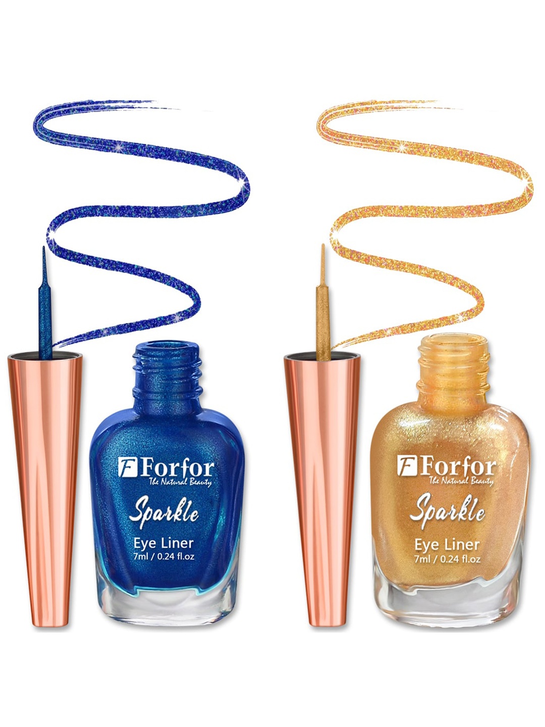 FORFOR Set of 2 Sparkle Water-Proof Liquid Glitter Eyeliners 7ml Each - Shades 04 & 07, Blue
FORFOR Set of 2 Sparkle Water-Proof Liquid Glitter Eyeliners 7ml Each - Shades 04 & 07, Blue