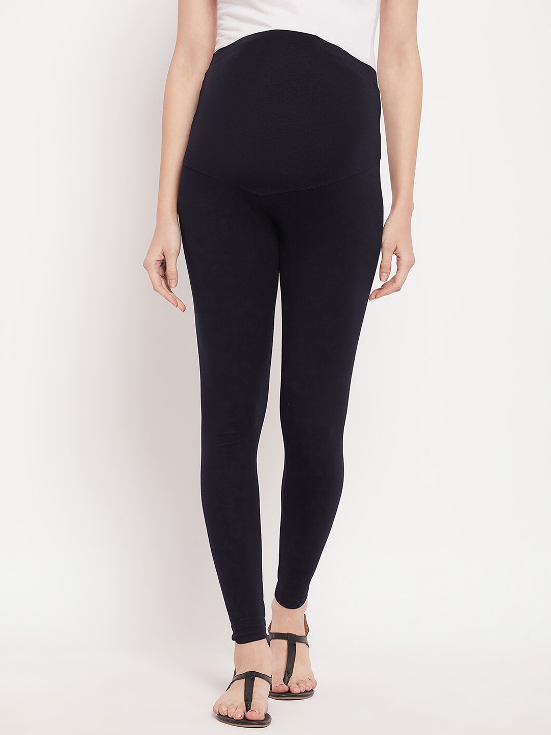 NABIA Women Cotton Ankle Length Leggings, Blue