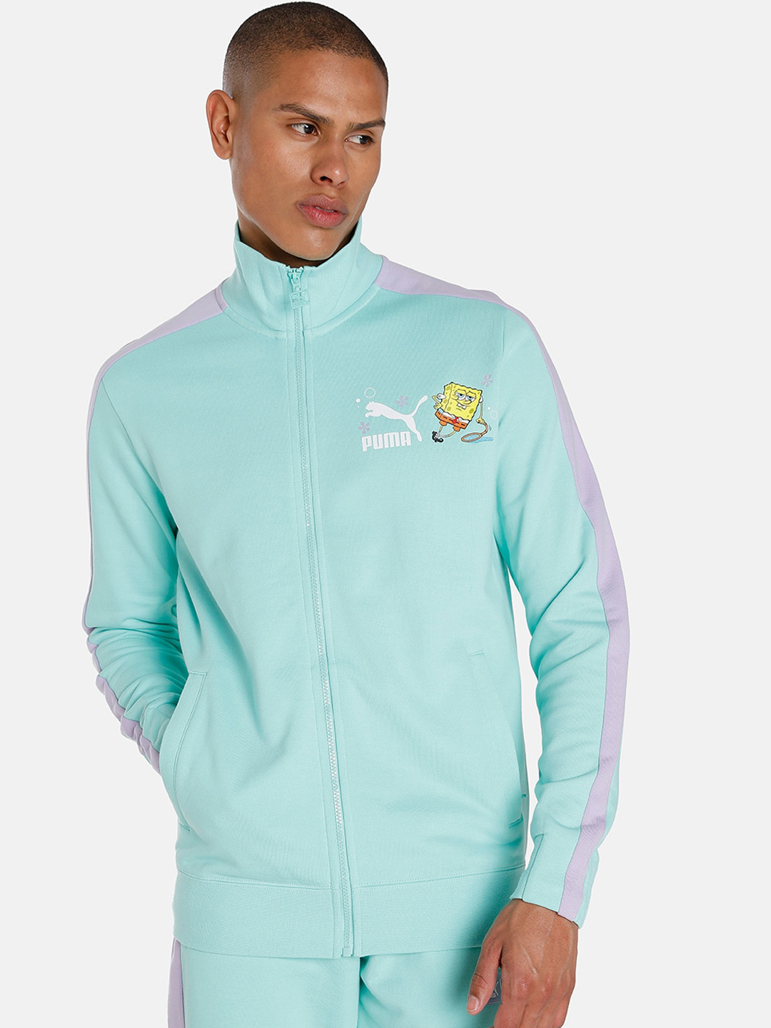 Puma X SPONGEBOB T7 Logo Printed Regular Fit Cotton Sporty Jacket, Sea green
Puma X SPONGEBOB T7 Logo Printed Regular Fit Cotton Sporty Jacket, Sea green