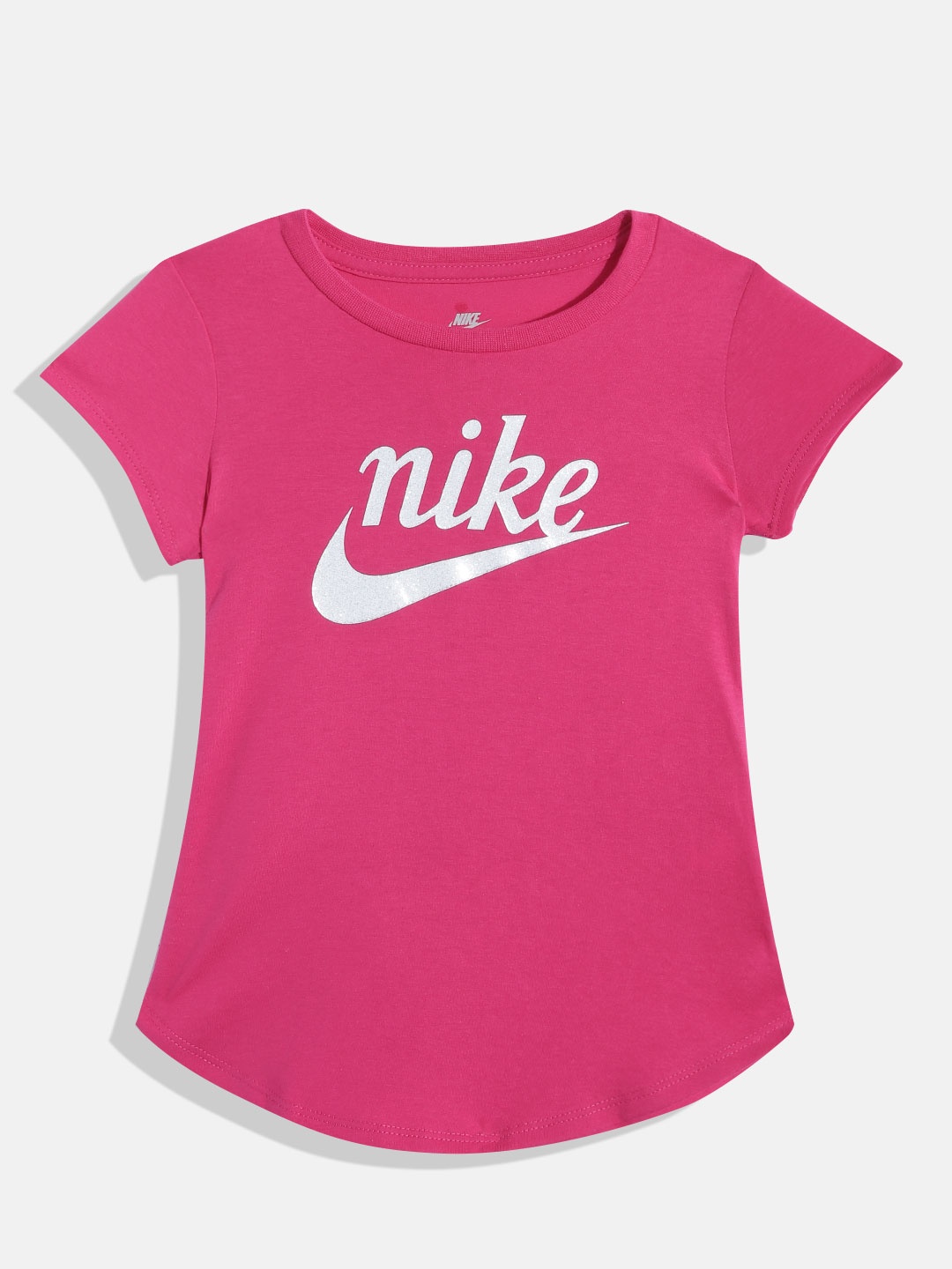 Nike Girls Brand Logo Printed T-shirt, Pink