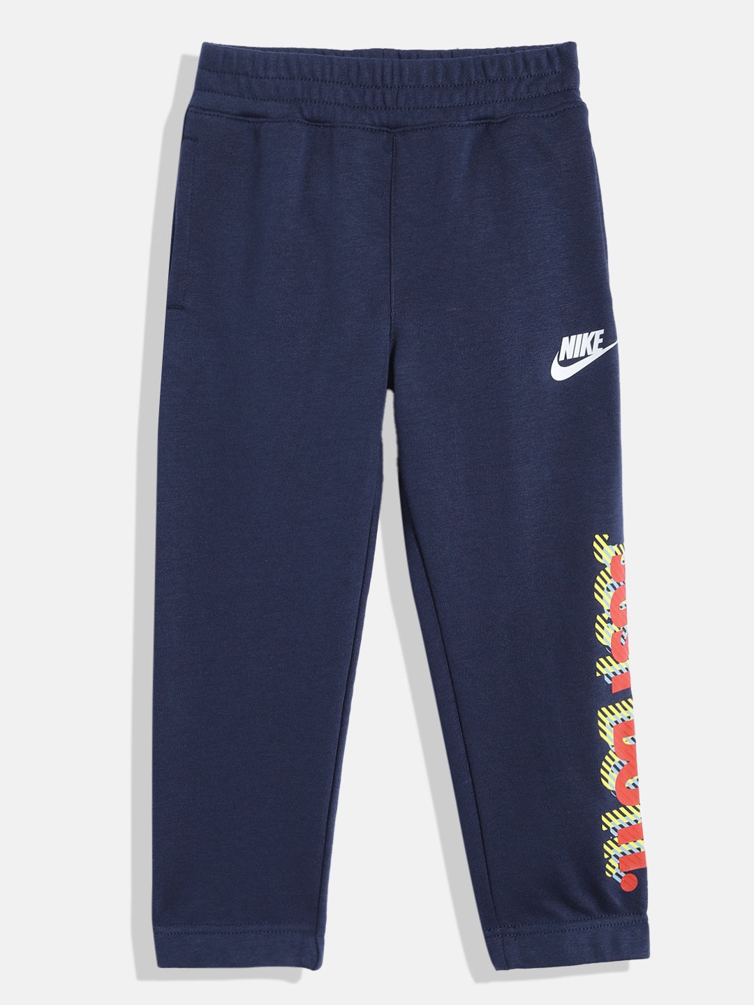 Nike Girls Navy Blue Printed Joggers