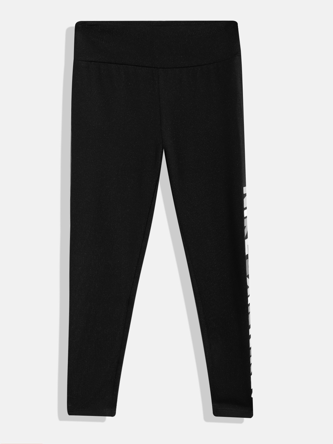 Nike Girls Printed Ankle Length Leggings, Black