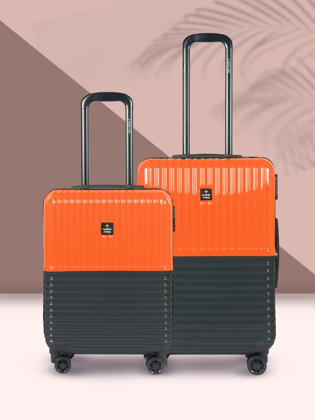 Nasher Miles Istanbul Hard-Sided ABS and PC Set of 2 S/M Orange Grey Trolley Bags 55-65cm
Nasher Miles Istanbul Hard-Sided ABS and PC Set of 2 S/M Orange Grey Trolley Bags 55-65cm