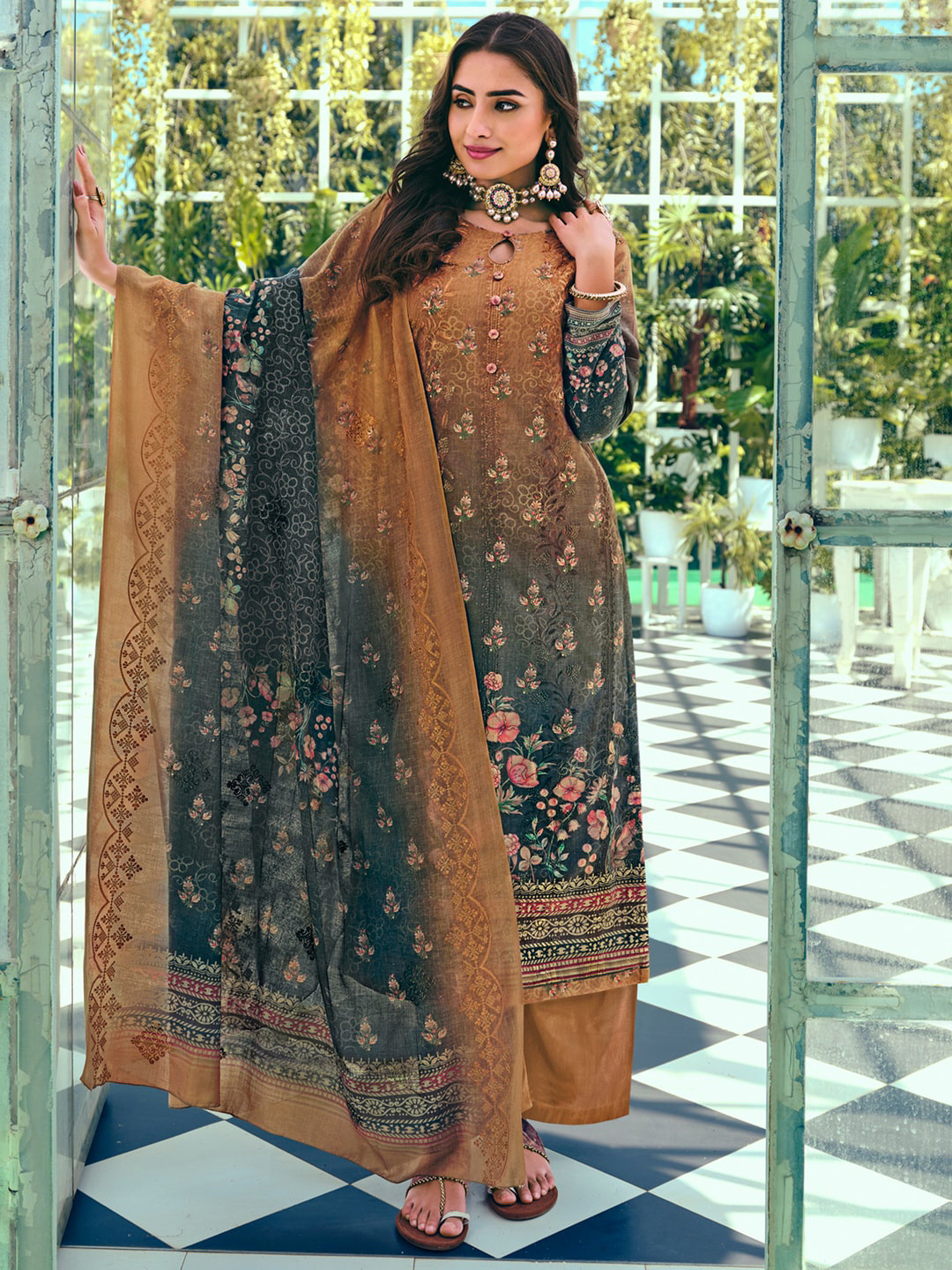 Stylee LIFESTYLE Printed Unstitched Dress Material, Brown
Stylee LIFESTYLE Printed Unstitched Dress Material, Brown