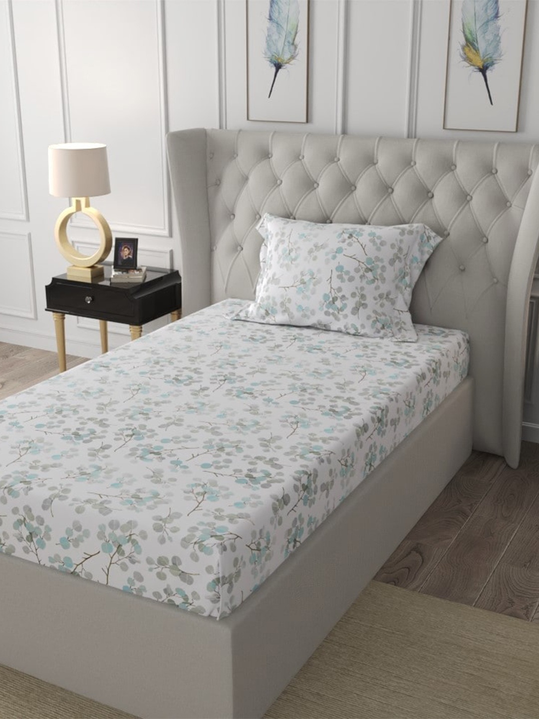 URBAN SPACE Serene White & Green 200 TC Flat Pure Cotton Single Bedsheet & 1 Pillow Covers
URBAN SPACE Serene White & Green 200 TC Flat Pure Cotton Single Bedsheet & 1 Pillow Covers