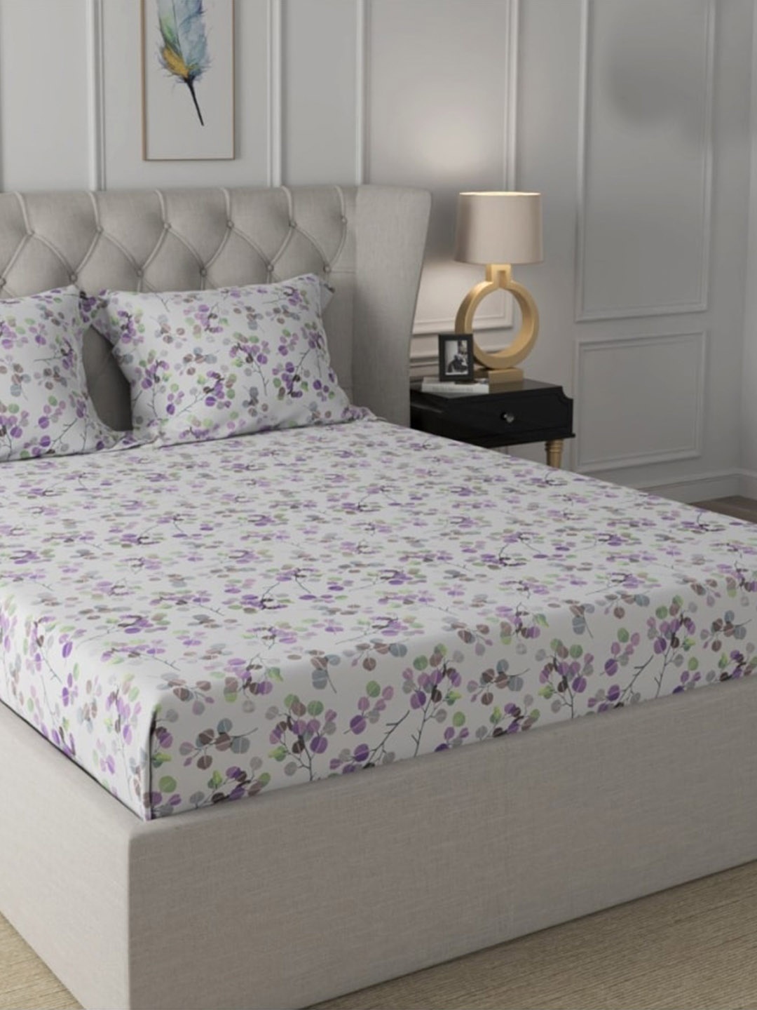 URBAN SPACE Serene Purple & White 200 TC Flat Cotton King Bedsheet & 2 Pillow Covers
URBAN SPACE Serene Purple & White 200 TC Flat Cotton King Bedsheet & 2 Pillow Covers