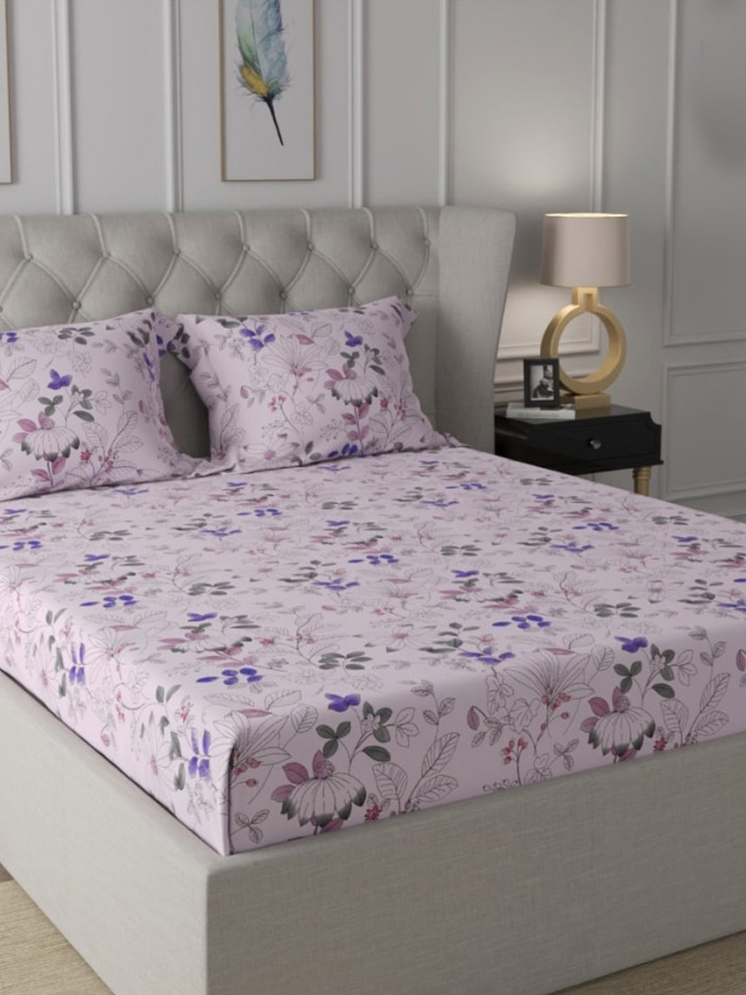 URBAN SPACE Serene Pink & Blue Floral 200 TC Flat Cotton Queen Bedsheet & 2 Pillow Covers
URBAN SPACE Serene Pink & Blue Floral 200 TC Flat Cotton Queen Bedsheet & 2 Pillow Covers