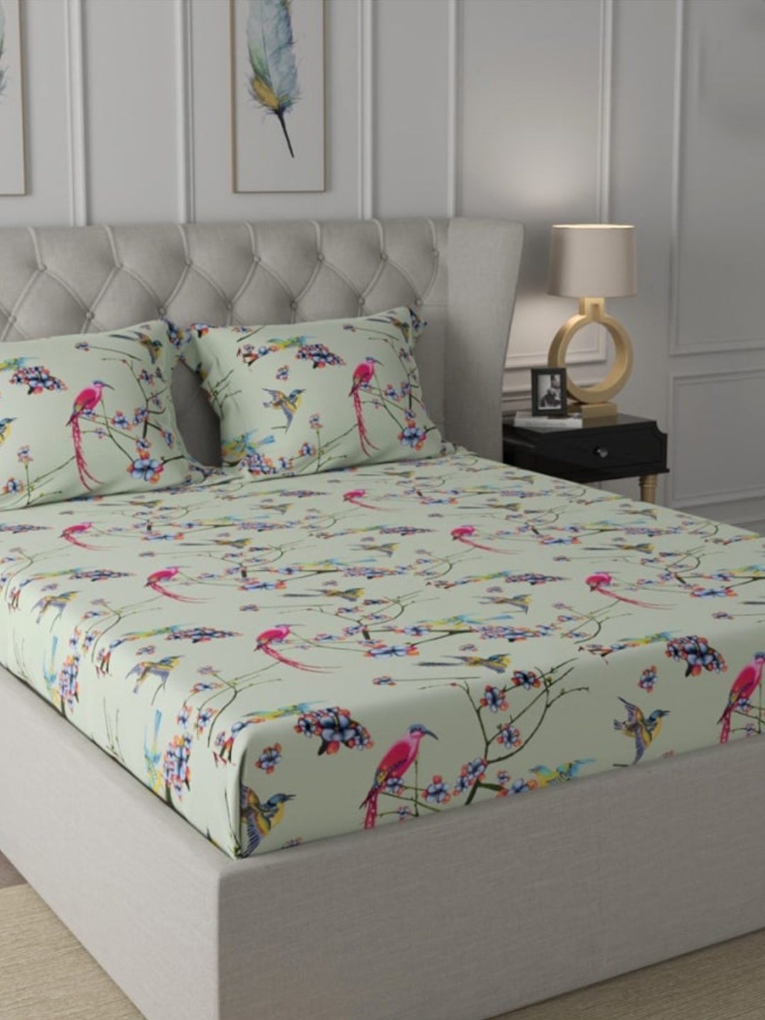 URBAN SPACE Serene Green & Yellow 200 TC Flat Cotton Queen Bedsheet & 2 Pillow Covers
URBAN SPACE Serene Green & Yellow 200 TC Flat Cotton Queen Bedsheet & 2 Pillow Covers