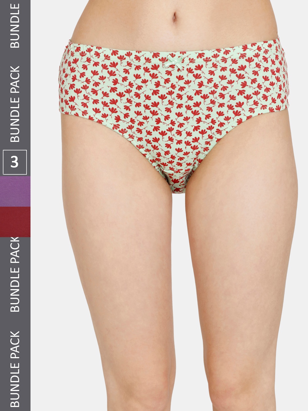 Rosaline by Zivame Women Pack Of 3 Assorted Pure Cotton Hipster Briefs