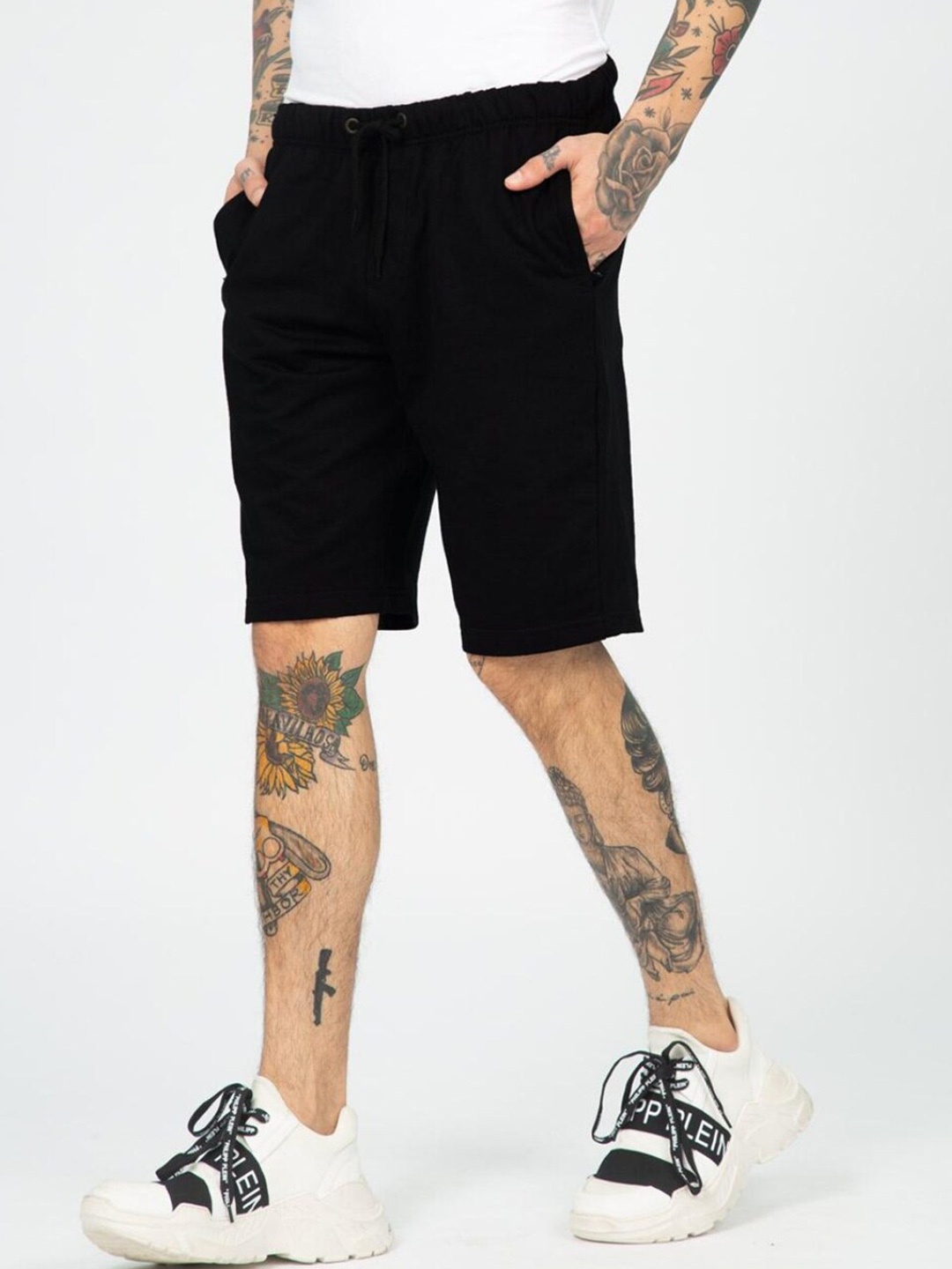 Bewakoof Men Black Sports Shorts