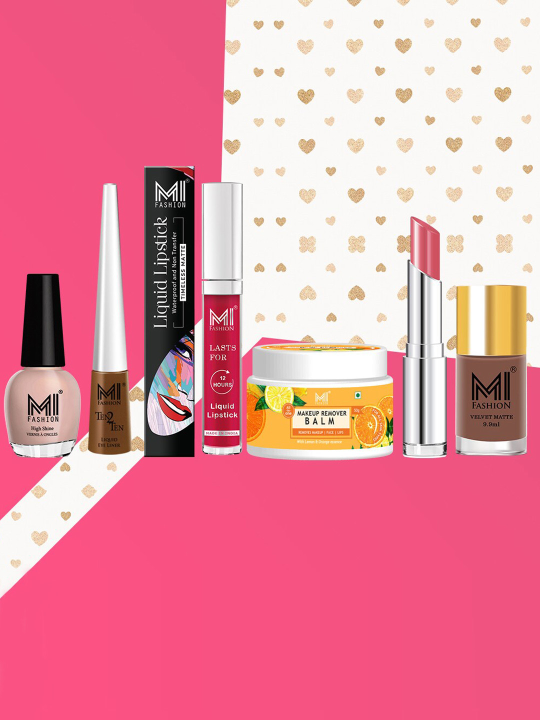 MI FASHION Pack Of 6 Cruelty-Free Vegan Full Starter Makeup Gift Set- Shade A193, Pink
MI FASHION Pack Of 6 Cruelty-Free Vegan Full Starter Makeup Gift Set- Shade A193, Pink