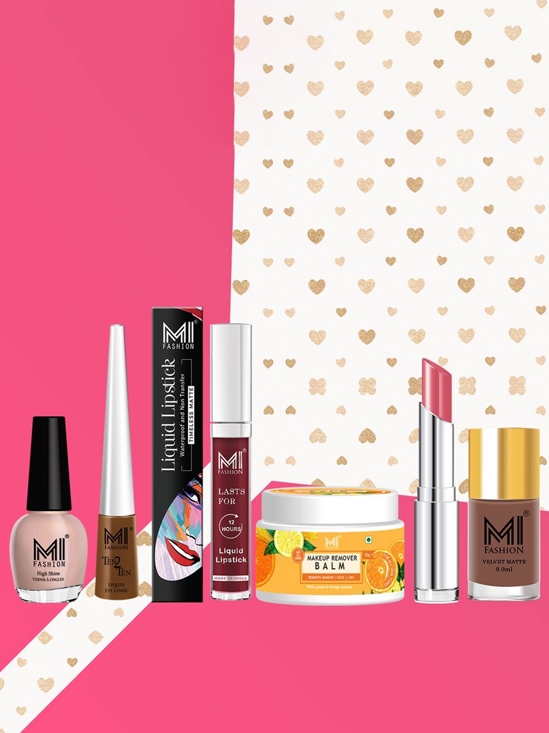 MI FASHION Pack Of 6 Cruelty-Free Vegan Full Starter Makeup Gift Set- Shade A197, Brown
MI FASHION Pack Of 6 Cruelty-Free Vegan Full Starter Makeup Gift Set- Shade A197, Brown