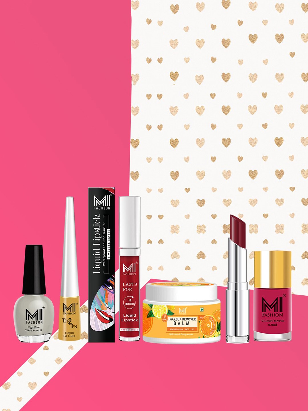 MI FASHION Pack Of 6 Cruelty-Free Vegan Full Starter Makeup Gift Set- Shade A117, Pink
MI FASHION Pack Of 6 Cruelty-Free Vegan Full Starter Makeup Gift Set- Shade A117, Pink