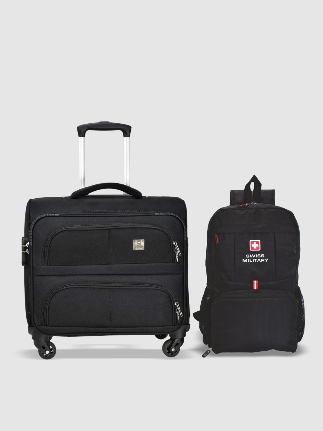 SWISS MILITARY SWISS MILITARY Set Of 2 Soft-Sided Trolley Bag And Foldable Backpack, Black
SWISS MILITARY SWISS MILITARY Set Of 2 Soft-Sided Trolley Bag And Foldable Backpack, Black