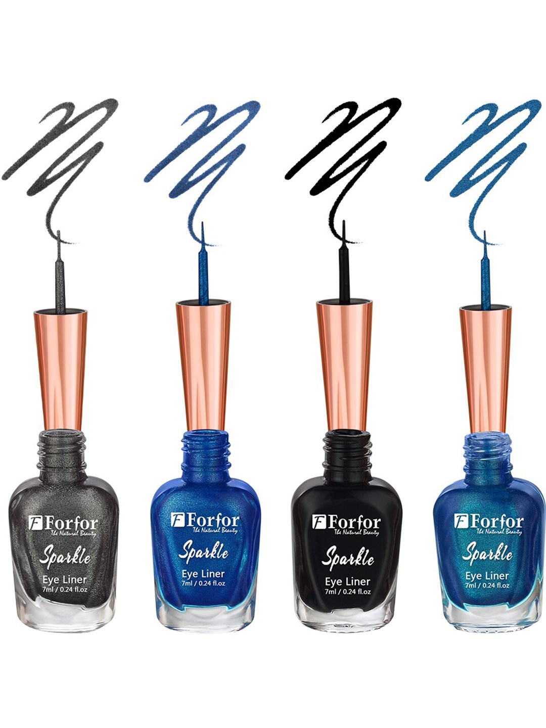 FORFOR Set of 4 Sparkle Water-Proof Sensational Liquid Glitter Eyeliners - 7 ml each, Blue
FORFOR Set of 4 Sparkle Water-Proof Sensational Liquid Glitter Eyeliners - 7 ml each, Blue