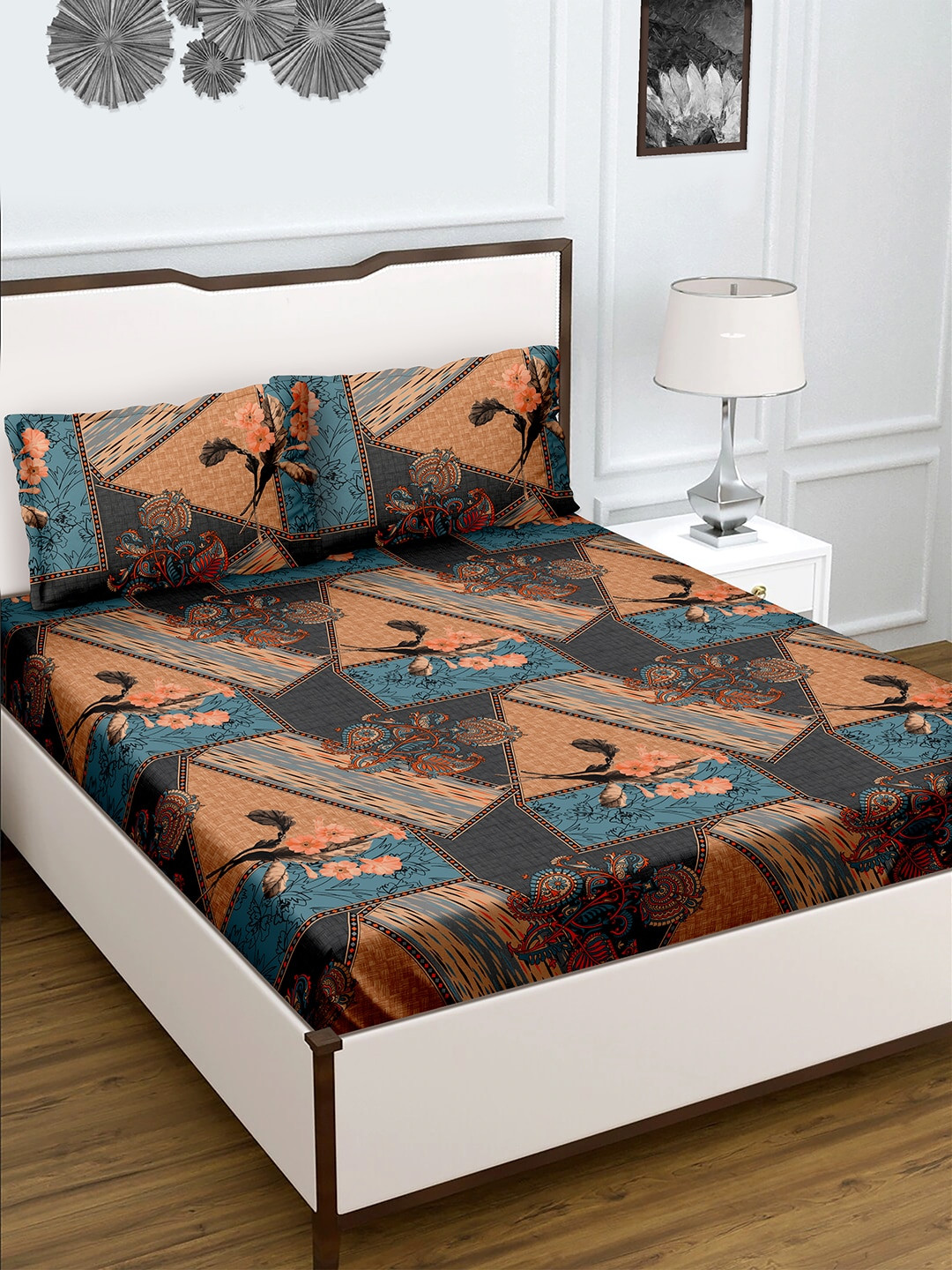 BELLA CASA Radiant Orange & Blue 150 TC Flat Cotton King Bedsheet with 2 Pillow Covers
BELLA CASA Radiant Orange & Blue 150 TC Flat Cotton King Bedsheet with 2 Pillow Covers