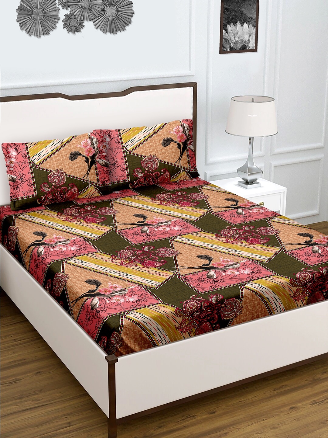 BELLA CASA Radiant Brown & Pink 150 TC Flat Cotton King Bedsheet with 2 Pillow Covers
BELLA CASA Radiant Brown & Pink 150 TC Flat Cotton King Bedsheet with 2 Pillow Covers
