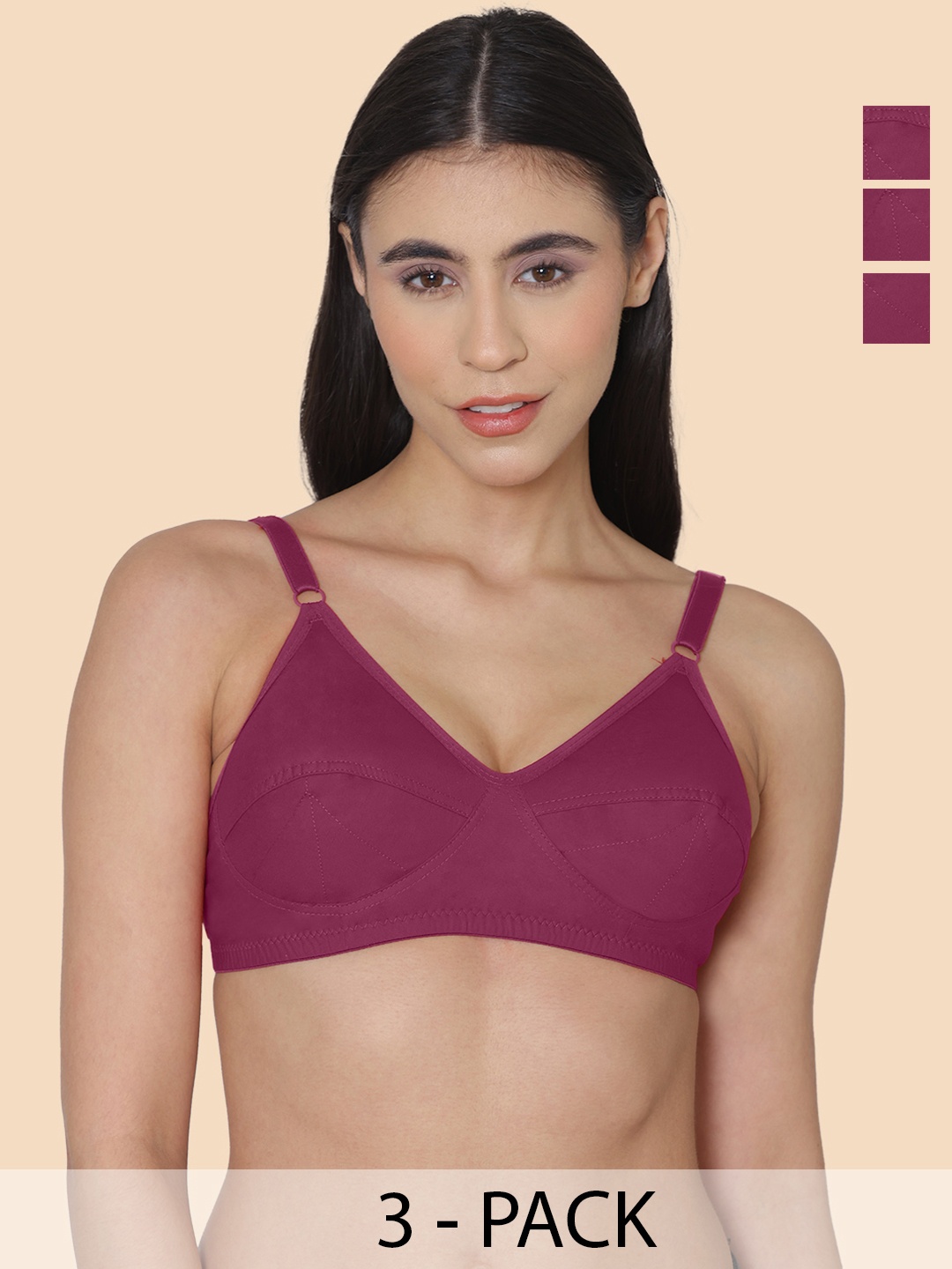 KOMLI Pack of 3 Beige Coral Floral Non Wired Medium Coverage T-shirt Bra K-9531-3PC, Magenta
KOMLI Pack of 3 Beige Coral Floral Non Wired Medium Coverage T-shirt Bra K-9531-3PC, Magenta