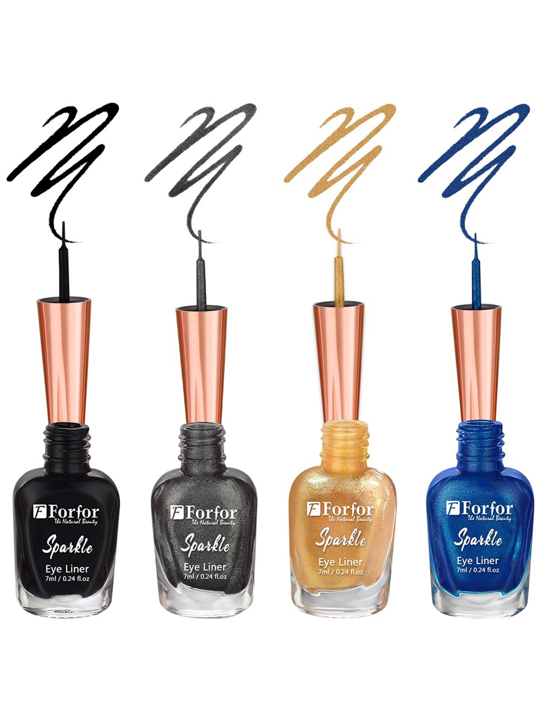 FORFOR Set of 4 Sparkle Water-Proof Sensational Liquid Glitter Eyeliners - 7 ml each, Multi
FORFOR Set of 4 Sparkle Water-Proof Sensational Liquid Glitter Eyeliners - 7 ml each, Multi