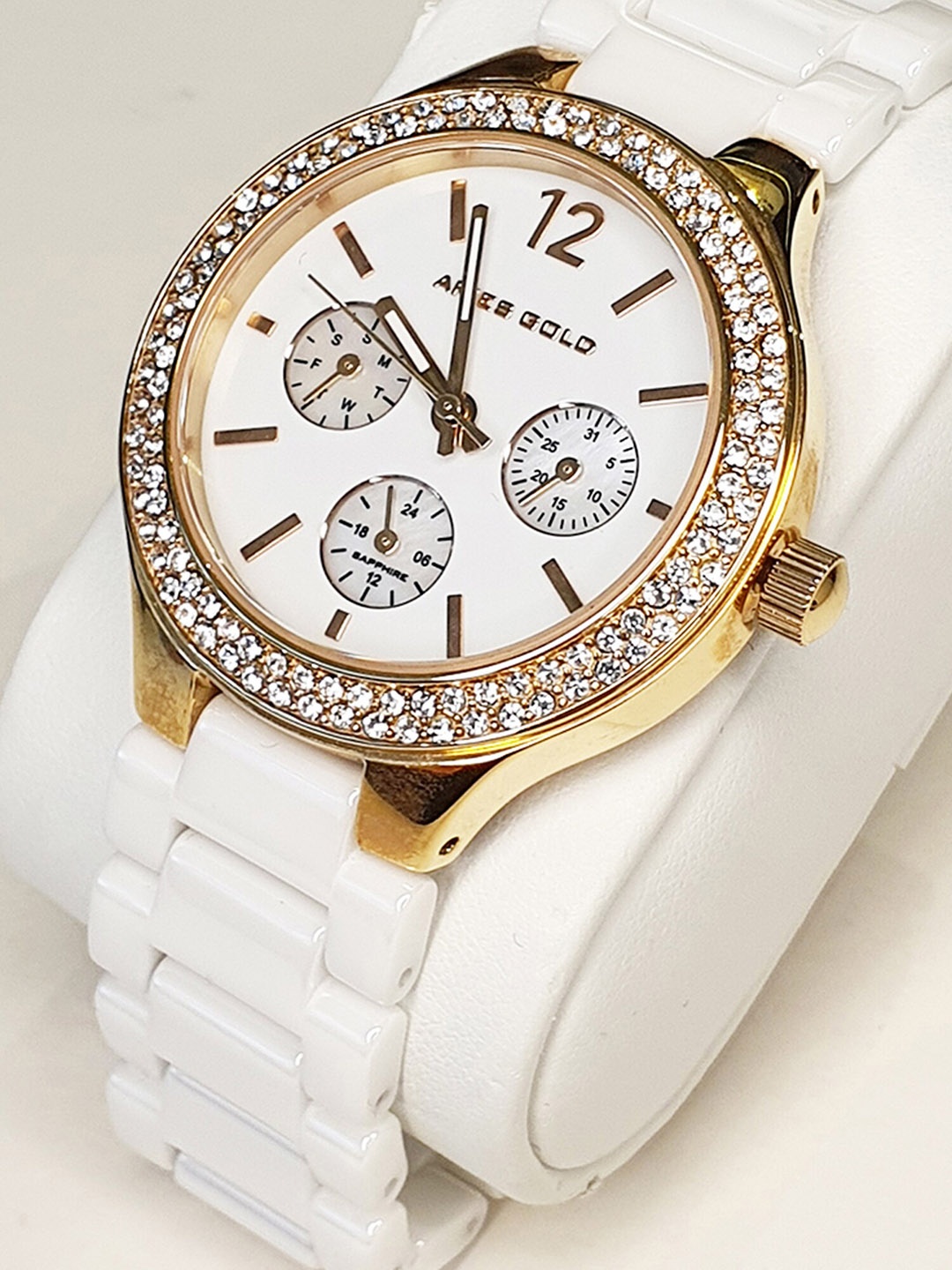 Aries Gold Women Ceramic Bracelet Style Straps Digital Multi Function Watch L 5004Z, White
Aries Gold Women Ceramic Bracelet Style Straps Digital Multi Function Watch L 5004Z, White
