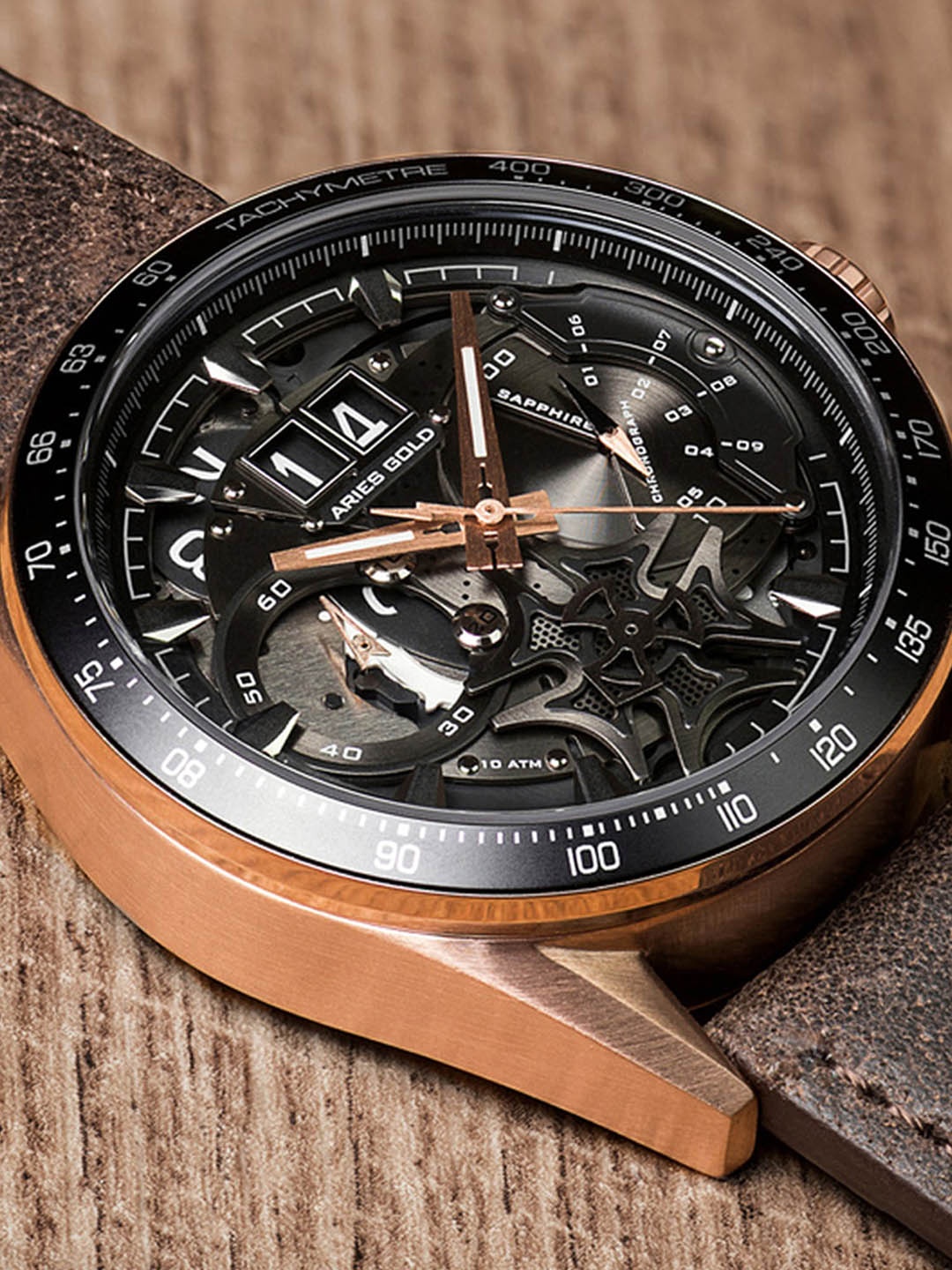 Aries Gold Men Leather Bracelet Style Straps Analogue Chronograph Watch G 7008 RG, Black
Aries Gold Men Leather Bracelet Style Straps Analogue Chronograph Watch G 7008 RG, Black