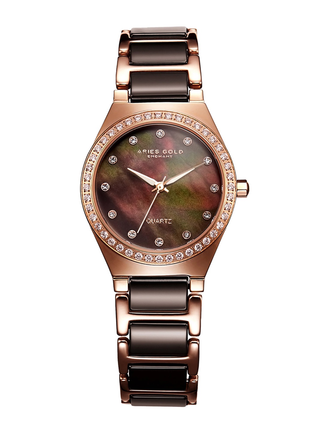 Aries Gold Women Ceramic Bracelet Style Straps Analogue Watch L 5014Z RG-BRMOP, Brown
Aries Gold Women Ceramic Bracelet Style Straps Analogue Watch L 5014Z RG-BRMOP, Brown
