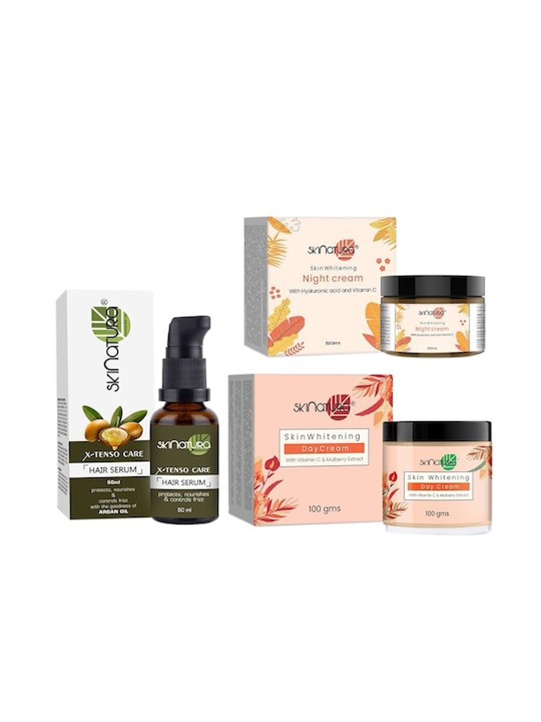 Skinatura Set of Skin Whitening Day Cream & Night Cream with X-Tenso Care Hair Serum, Pink
Skinatura Set of Skin Whitening Day Cream & Night Cream with X-Tenso Care Hair Serum, Pink