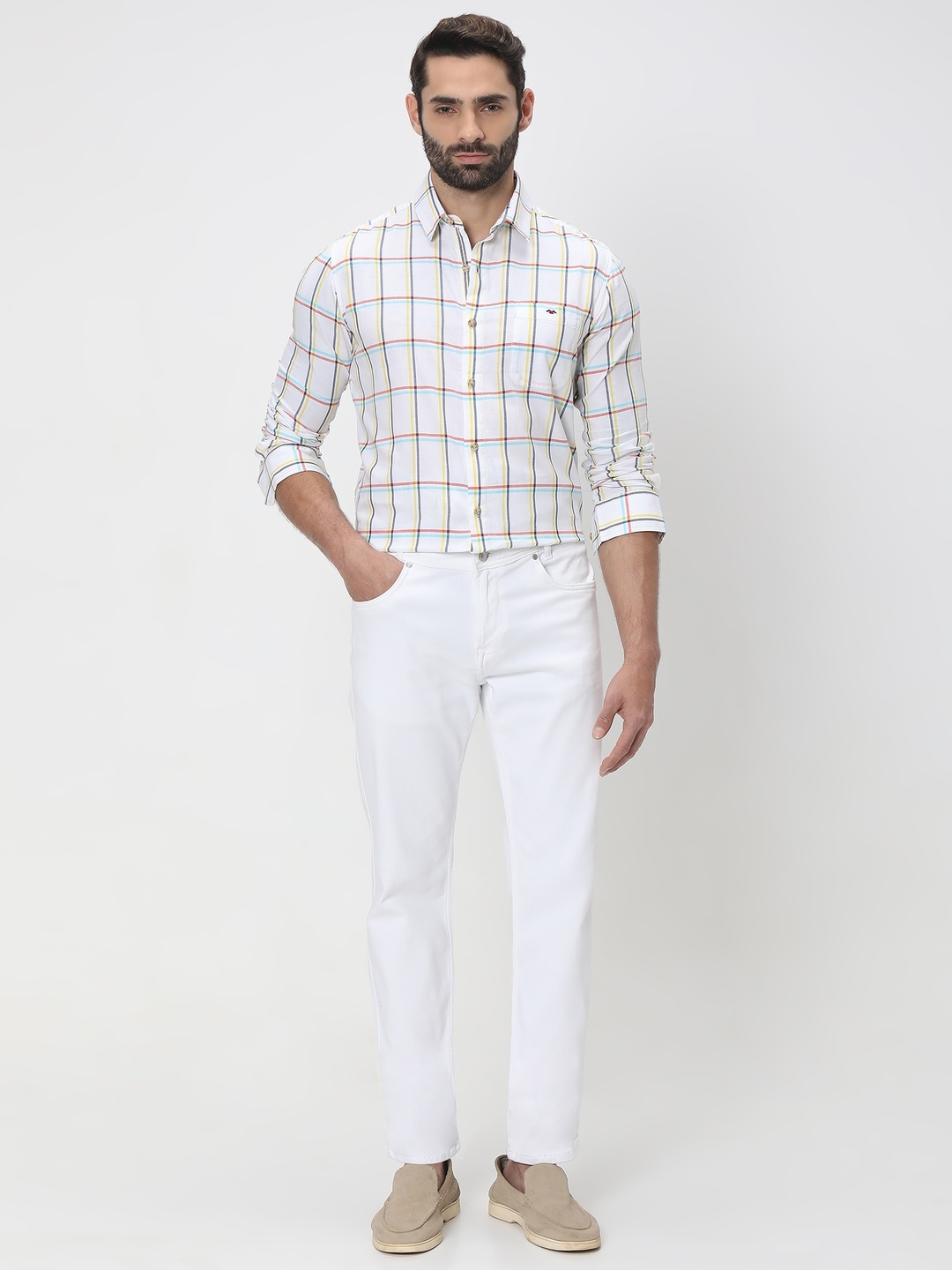 Mufti Plus Size Trim Slim Fit Tartan Checks Checked Pure Cotton Casual Shirt, Off white
Mufti Plus Size Trim Slim Fit Tartan Checks Checked Pure Cotton Casual Shirt, Off white