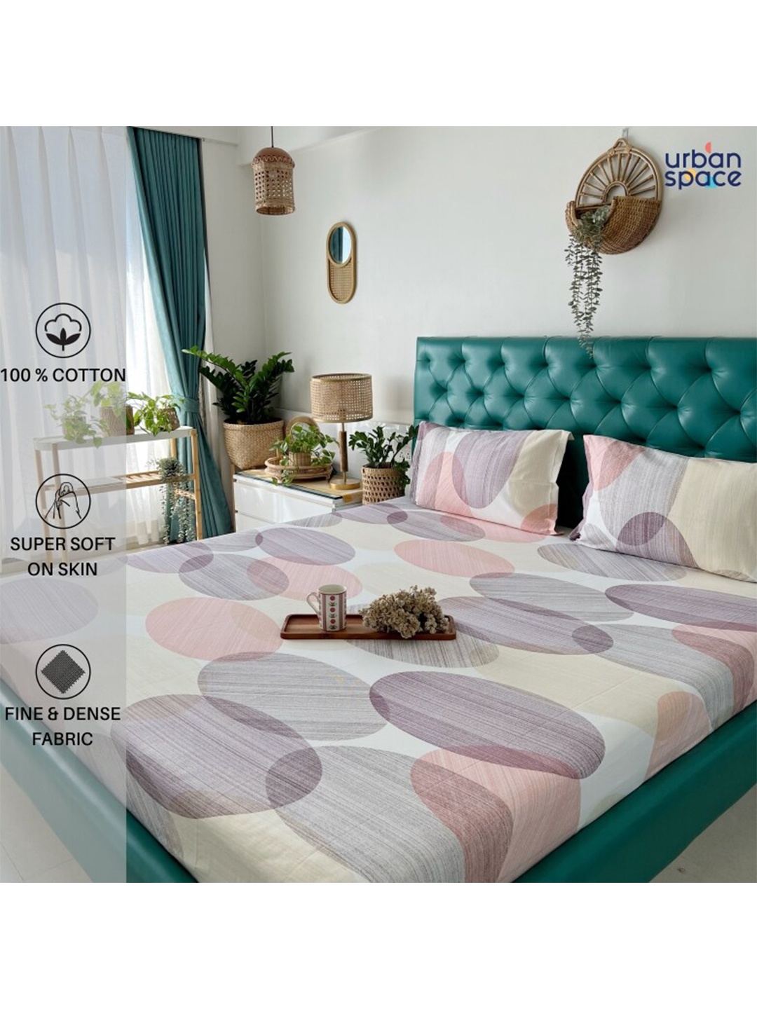 URBAN SPACE Serene Pink & Off White 200 TC Flat Cotton Single Bedsheet & 1 Pillow Cover
URBAN SPACE Serene Pink & Off White 200 TC Flat Cotton Single Bedsheet & 1 Pillow Cover