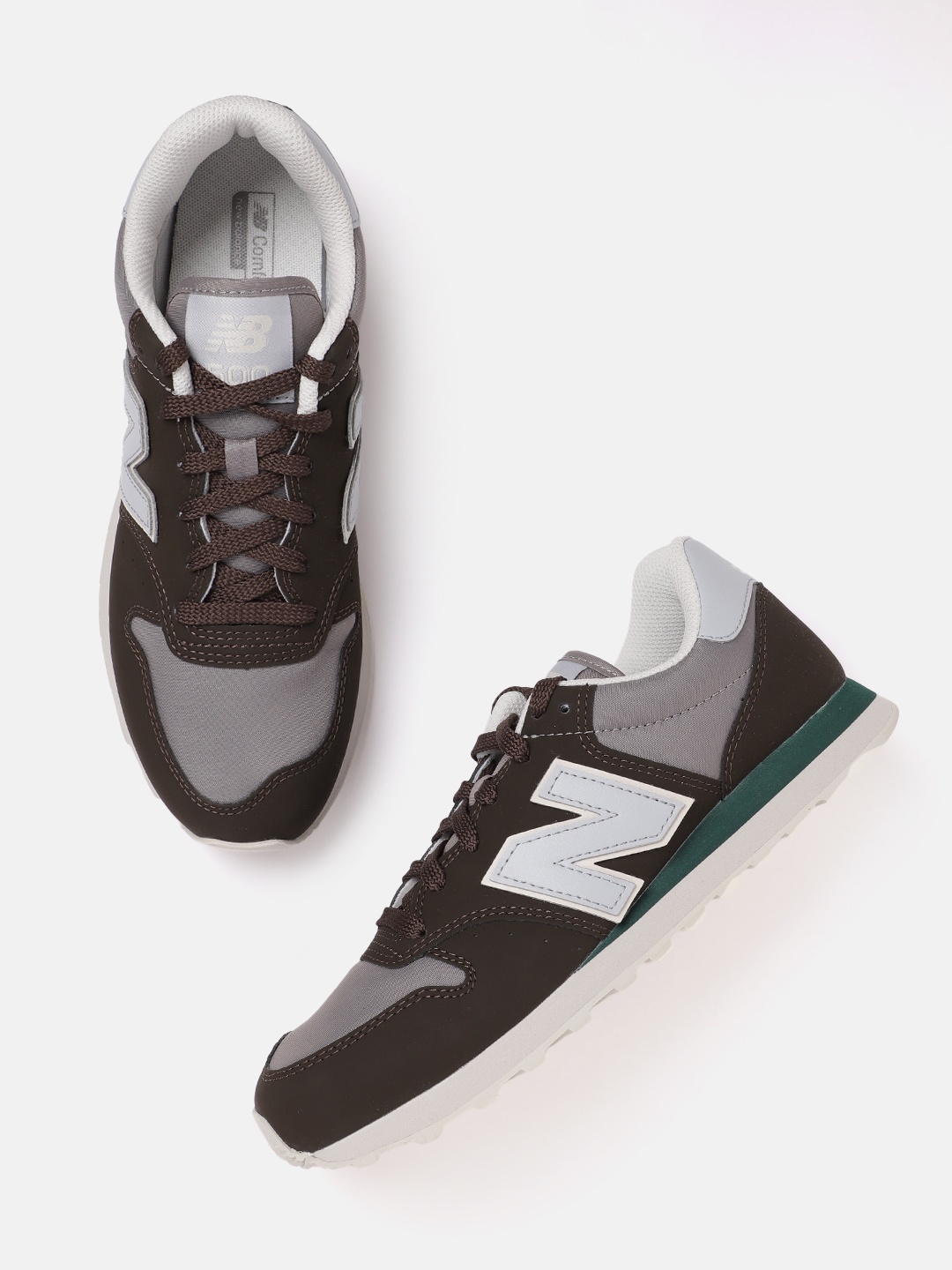 New Balance Men Round Toe 500 Colourblocked Sports Shoes, Brown