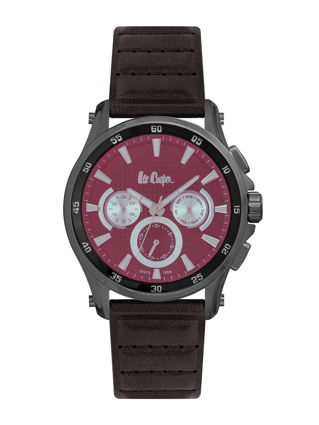 Lee Cooper Men Brass Dial & Leather Straps Analogue Multi Function Watch LC06540 052, Black
Lee Cooper Men Brass Dial & Leather Straps Analogue Multi Function Watch LC06540 052, Black