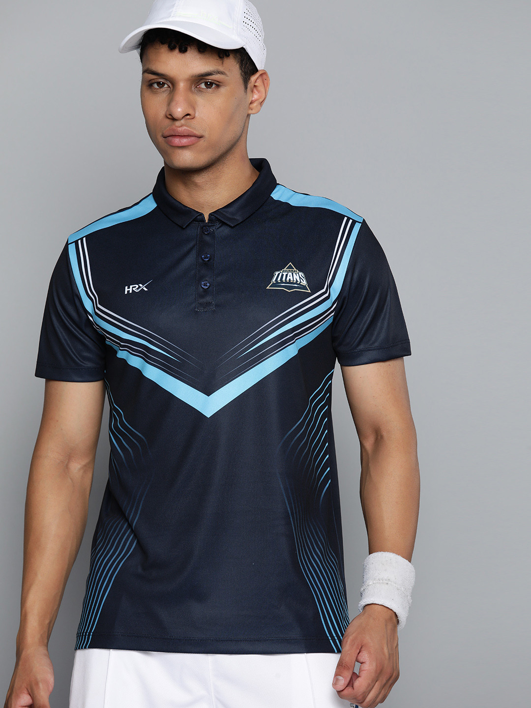 HRX by Hrithik Roshan Gujarat Titans Striped Detail Rapid-Dry & Antimicrobial T-shirt, Navy blue
HRX by Hrithik Roshan Gujarat Titans Striped Detail Rapid-Dry & Antimicrobial T-shirt, Navy blue