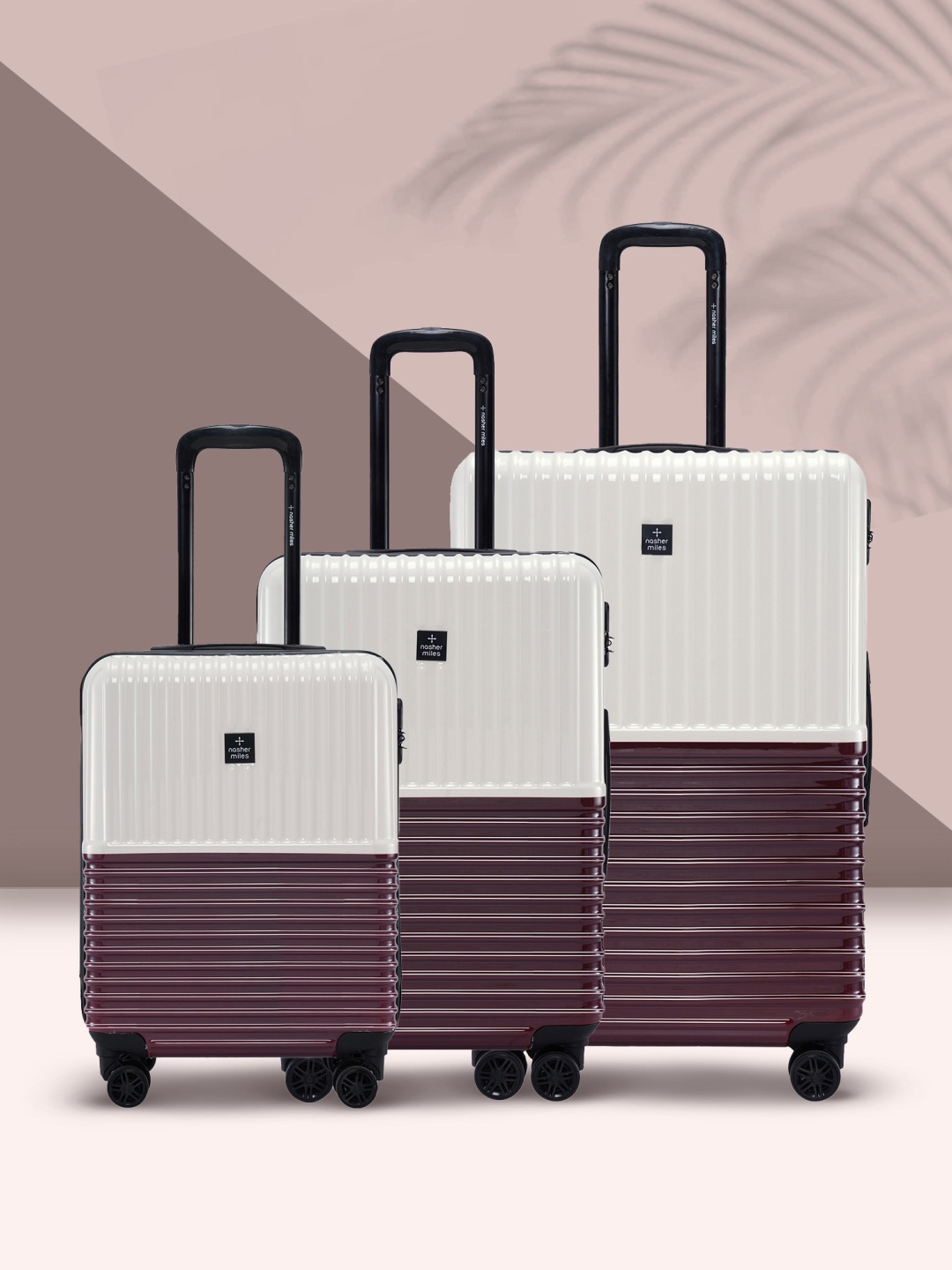 Nasher Miles Istanbul Hard ABS & PC Set of 3 S/M/L Cream Brown Trolley Bags 55-65-75cm
Nasher Miles Istanbul Hard ABS & PC Set of 3 S/M/L Cream Brown Trolley Bags 55-65-75cm