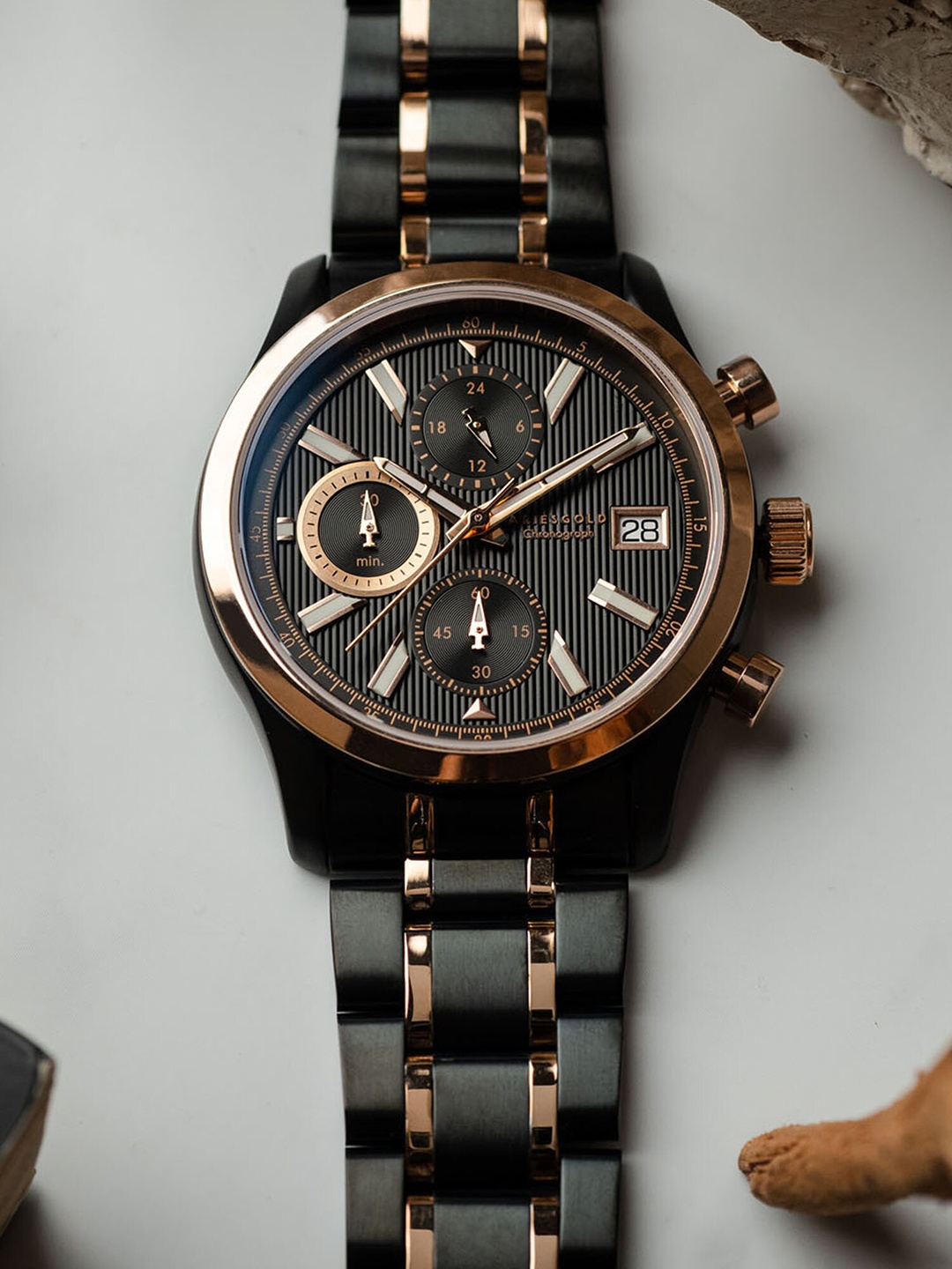 Aries Gold Men Stainless Steel Bracelet Style Straps Analogue Watch G 7020 BKRG-BKRG, Black
Aries Gold Men Stainless Steel Bracelet Style Straps Analogue Watch G 7020 BKRG-BKRG, Black
