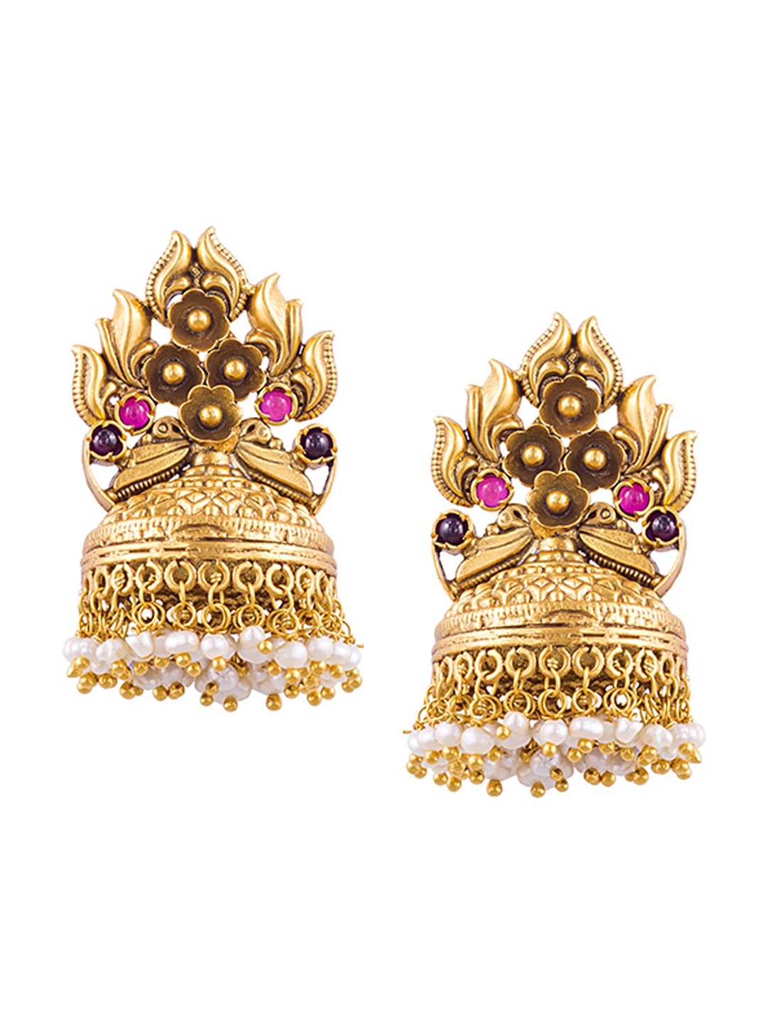 ahilya 92.5 Sterling Silver Gold-Plated Contemporary Jhumkas Earrings, Pink
ahilya 92.5 Sterling Silver Gold-Plated Contemporary Jhumkas Earrings, Pink