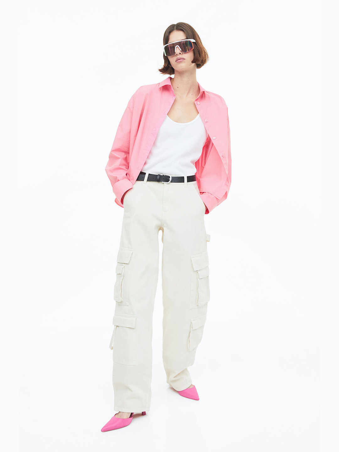 H&M Pure Cotton Oversized Shirt, Pink
H&M Pure Cotton Oversized Shirt, Pink