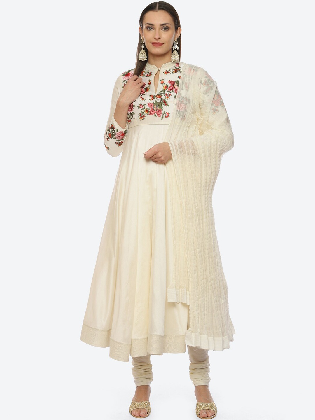 Biba Floral Embroidered Chanderi Silk Kurta With Churidar & Dupatta by Rohit Bal, Off white
Biba Floral Embroidered Chanderi Silk Kurta With Churidar & Dupatta by Rohit Bal, Off white