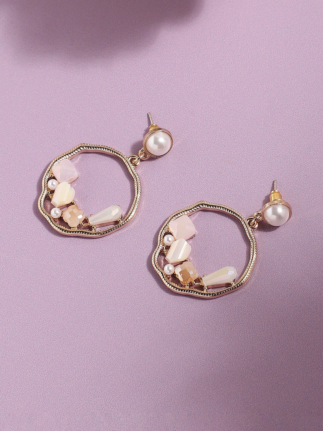 SOHI Gold Plated Contemporary Drop Earrings, Beige
SOHI Gold Plated Contemporary Drop Earrings, Beige