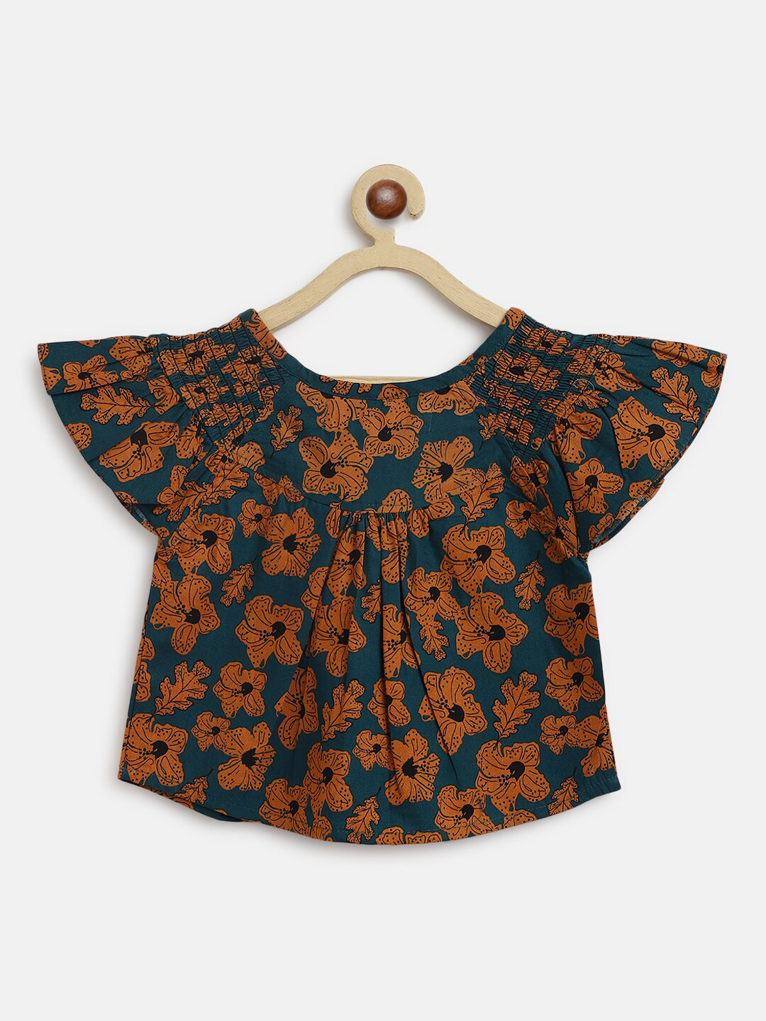TALES & STORIES Girls Floral Printed Cotton Top, Khaki
TALES & STORIES Girls Floral Printed Cotton Top, Khaki