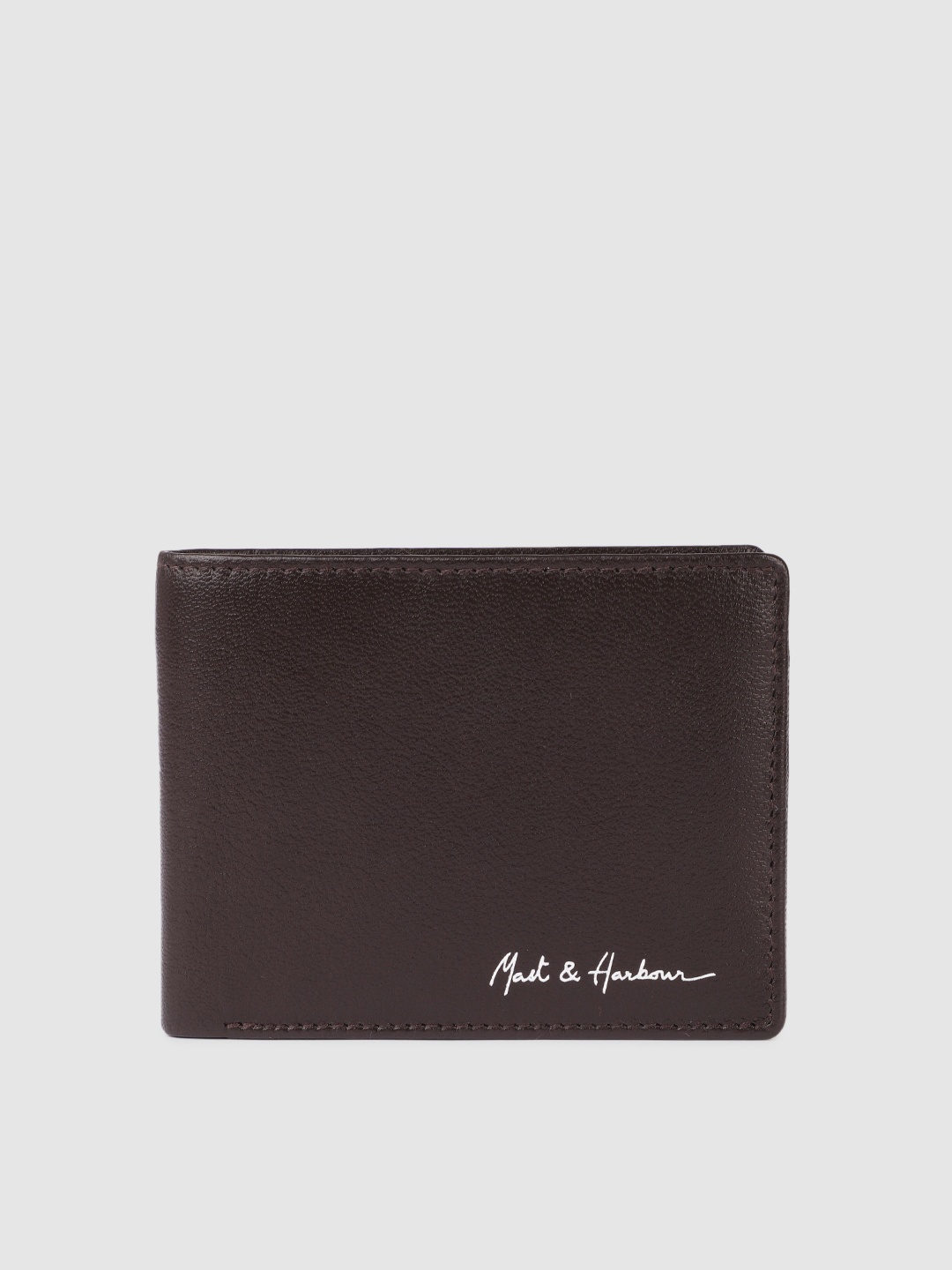 Mast & Harbour Men Leather Two Fold Wallet, Brown