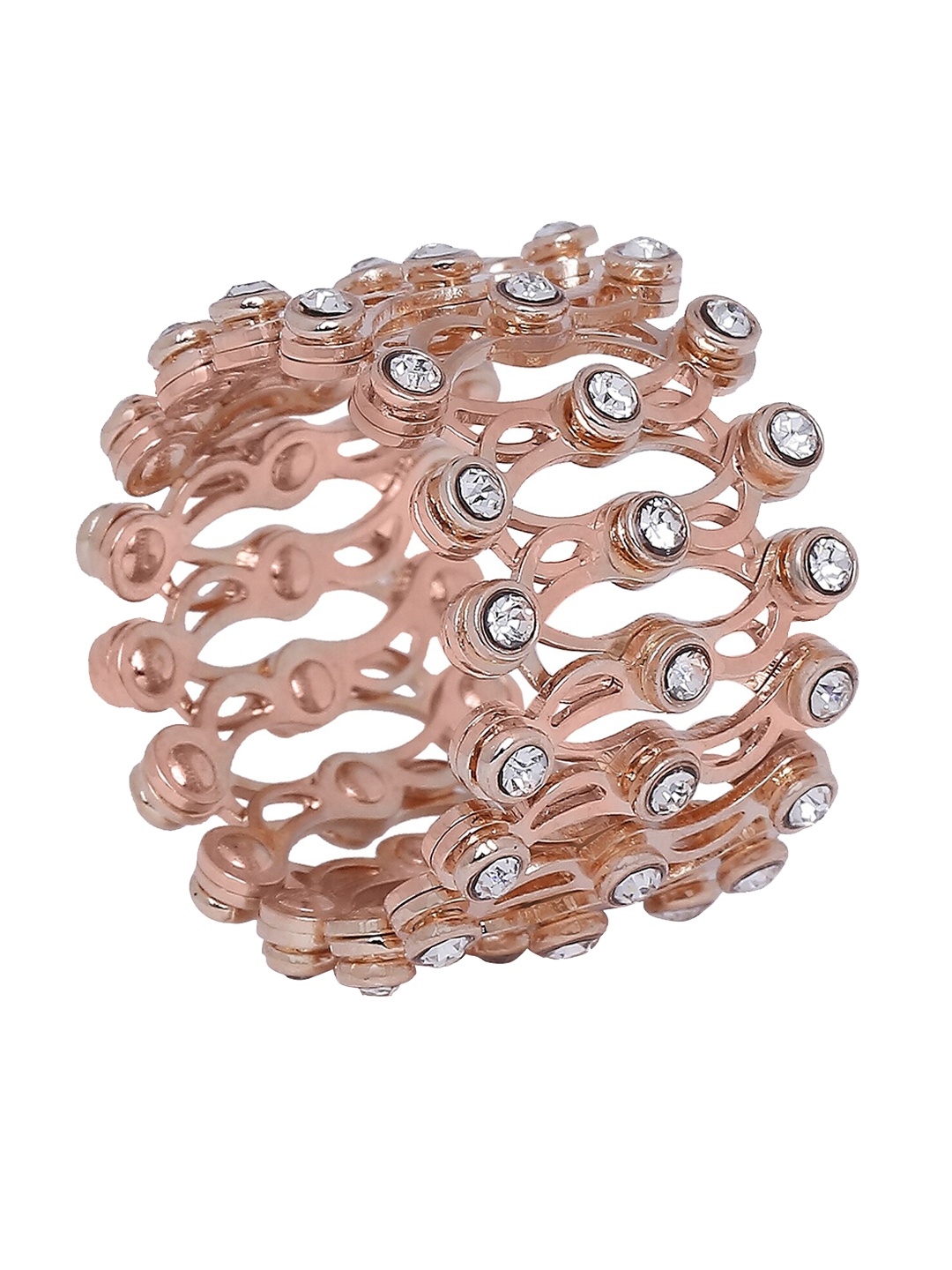 ahilya 92.5 Sterling Silver Rose Gold-Plated Zircon Studded Supple Ring Come Bracelet
ahilya 92.5 Sterling Silver Rose Gold-Plated Zircon Studded Supple Ring Come Bracelet