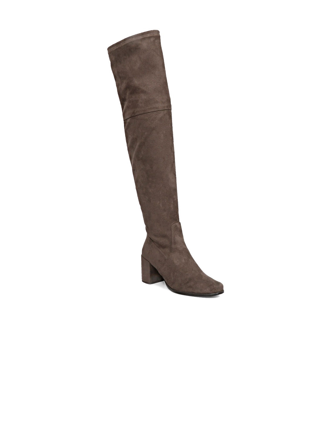 Saint G Women Block-Heeled Long Winter Boots, Grey