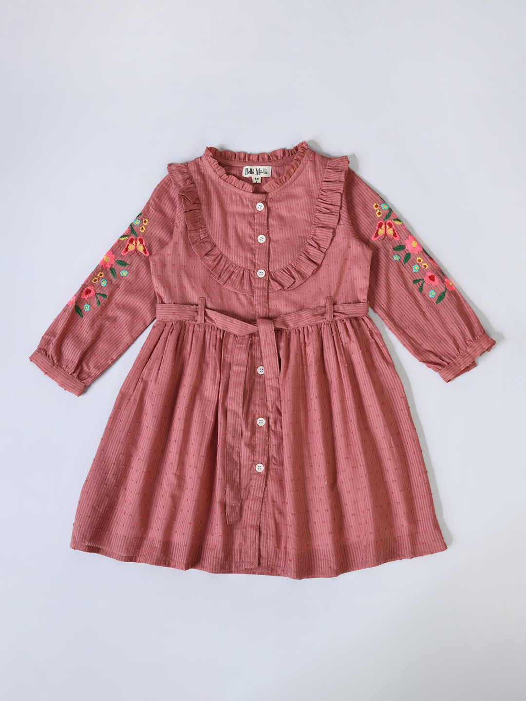Bella Moda Girls Mandarin Collar Floral Embroidered Pure Cotton A-Line Dress, Peach
Bella Moda Girls Mandarin Collar Floral Embroidered Pure Cotton A-Line Dress, Peach